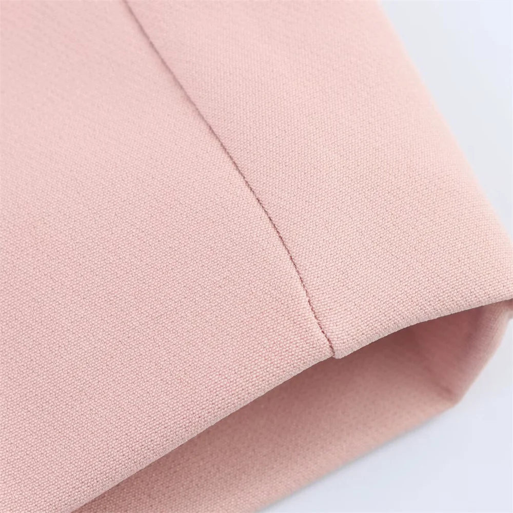 women's summer new fashion casual lapel single breasted decoration suit jacket high waisted lace up suit pants