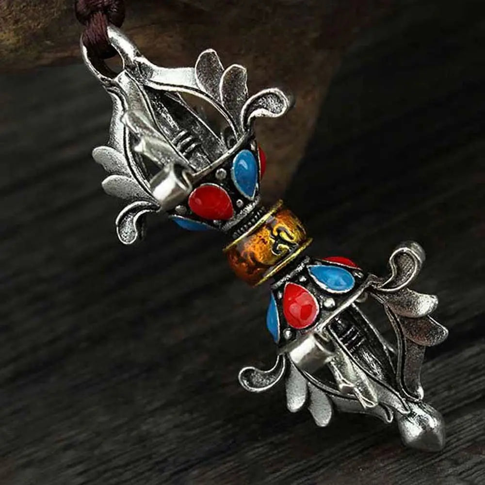 Accessories Car Ornament Women Men Jewelry Bag Pendants Prayer Wheel Pendants Vajra car keychain Key holder Buddhist keychain