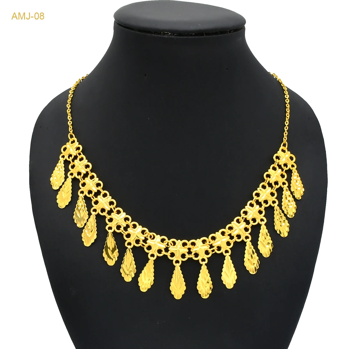 ANIID Dubai 24K Gold Plated Tassel Necklace For Women Bride Crystal Jewellery Italian Wedding African Party Gifts Wholesale
