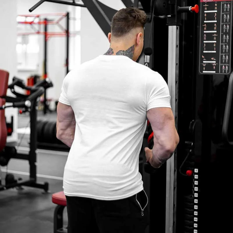 Tshirt for Men Bodybuilding  Graphic T Shirts Workout Fitness Men Clothing Short Sleeve Shirt Street Wear