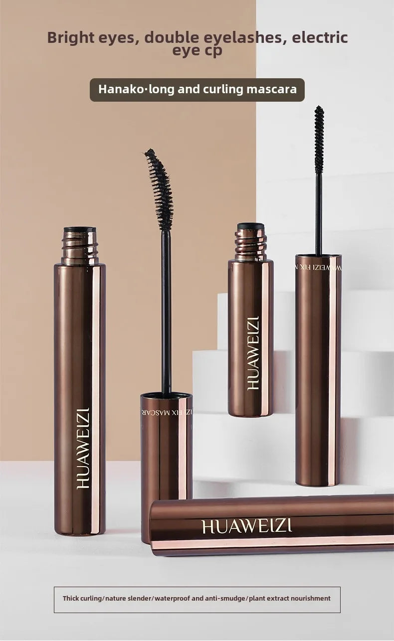 Silk Fiber Matte Mascara Makeup Ultra-Fine Brush Lengthens Eyelashes Waterproof Fast Dry Brown Black Curling Mascara Comestic