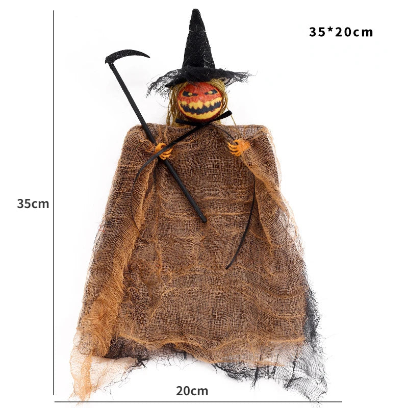 Halloween Ghost Festival Witch Figurine Hanging Doll DIY Decoration Pendant Ornaments for Party Haunted House Decorate Props