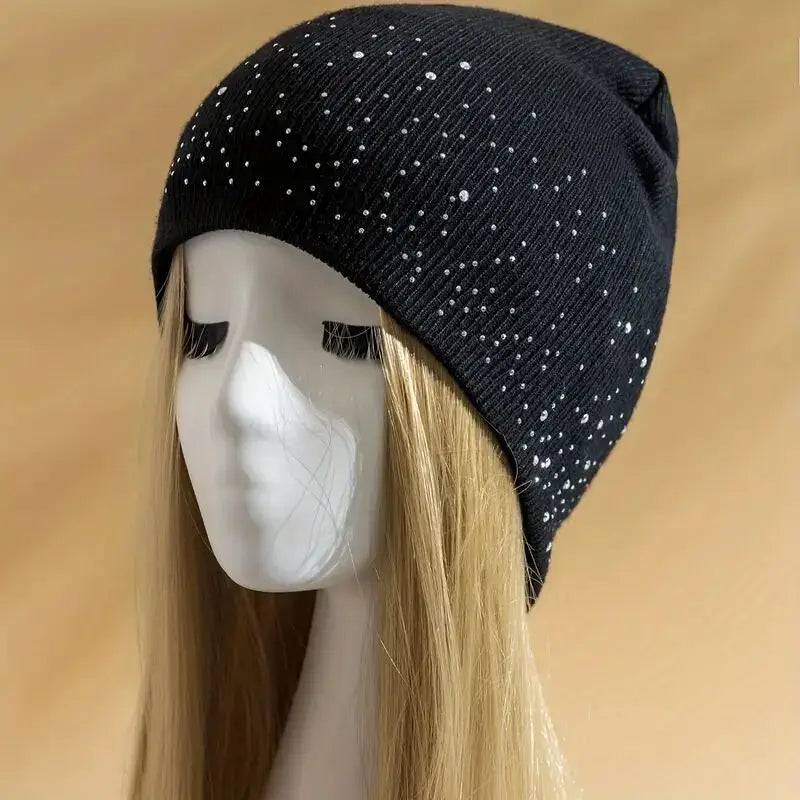 Winter women's hats - warm hats with diamond decorations, knitted hats for autumn fashion, suitable for students going to work