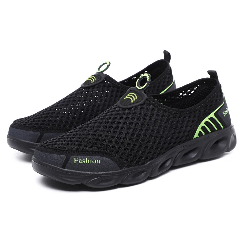 Men Jogging Shoes Casual Sneakers Outdoor Breathable Mesh Women Light Shock-absorption Black Tennis Men Water Shoes Yellow Shoes
