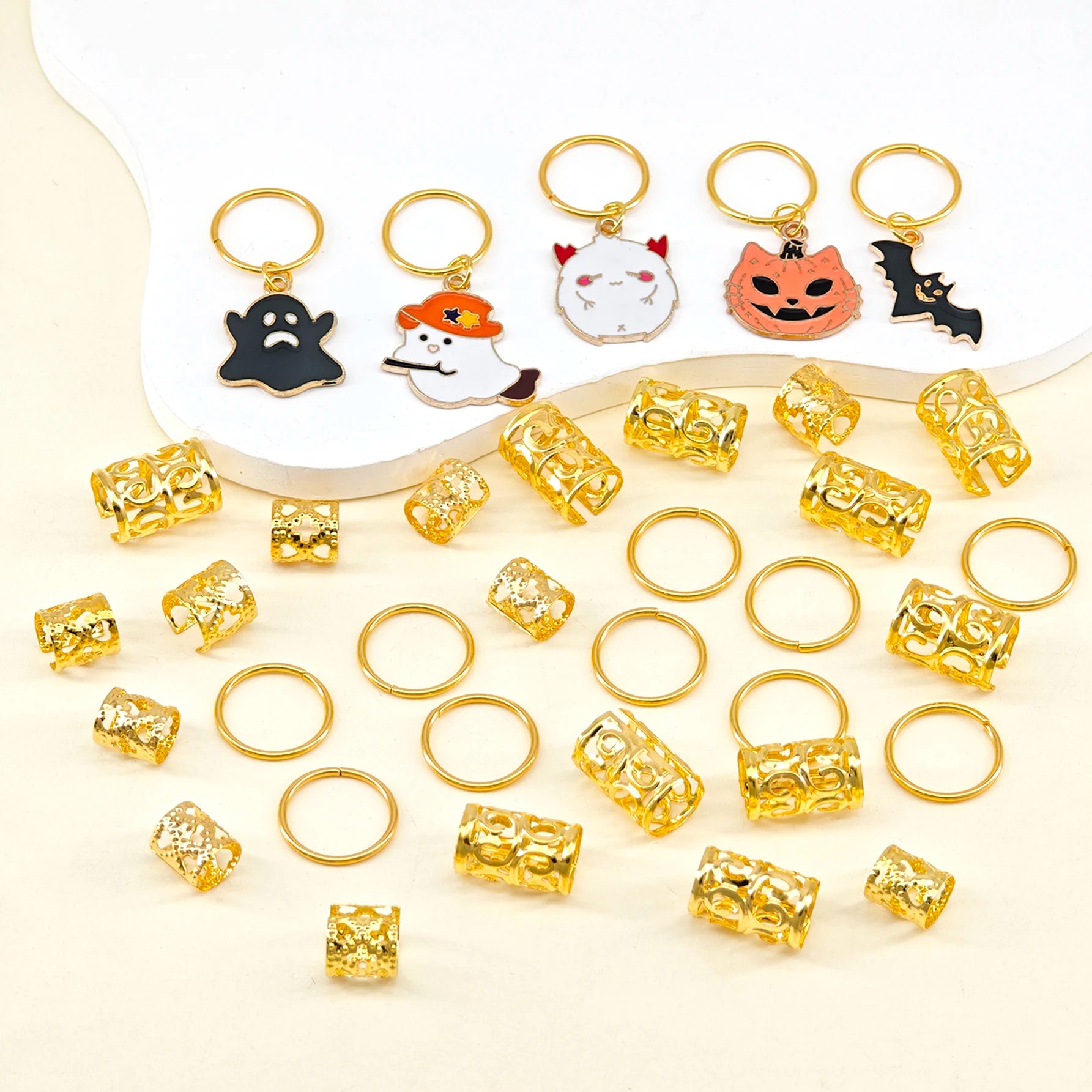 35pc Halloween Women Hair Accessories, Halloween Costume Hair Rings For Women, Halloween Costumes Holiday Essential