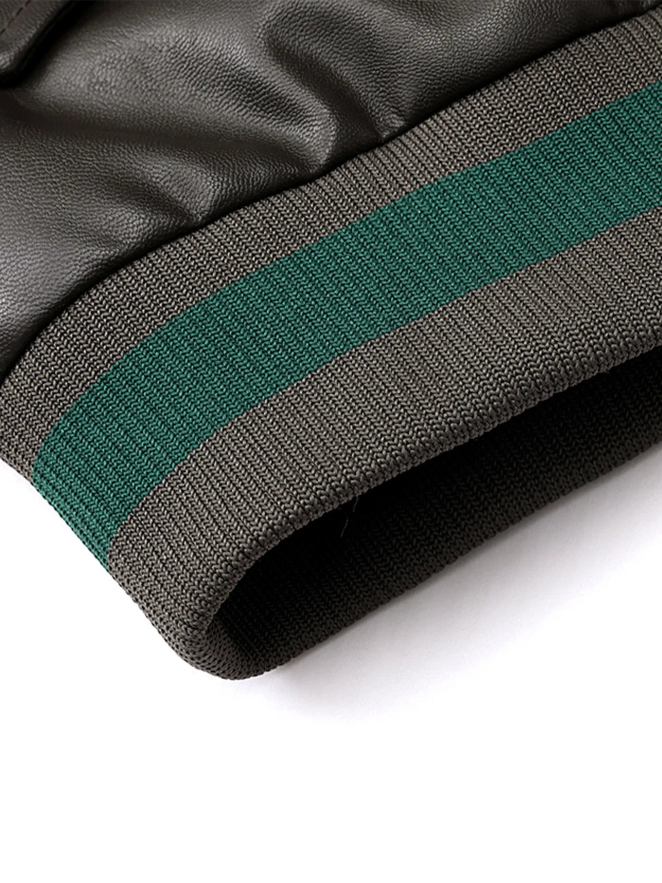 Men'S Baseball Jacket - Windproof Warm Coat with Zipper Closure, Brown & Green Accent Jacket, Non-Stretch Shell for Casual Outer