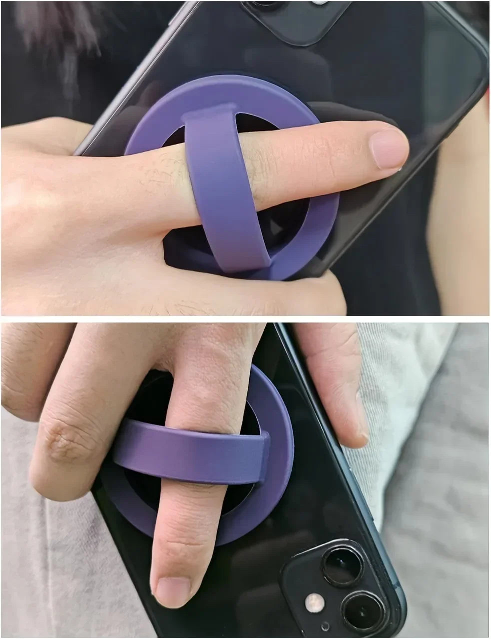 Magnetic Phone Ring Holder Grip Attachment Removable Magnetic Phone Ring Waterproof Liquid Silicone for iPhone & Android Cases