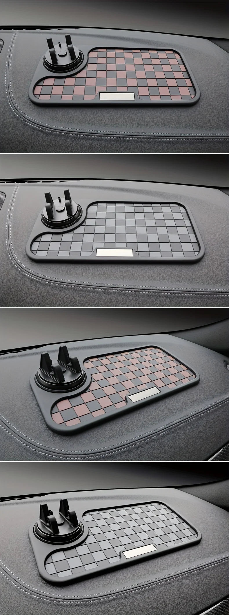 Car Anti-skid Pad Dashboard Center Console  Dashboard Anti Slip Mat with Phone Mount 360-Degree Rotation PVC Key Storage Mat