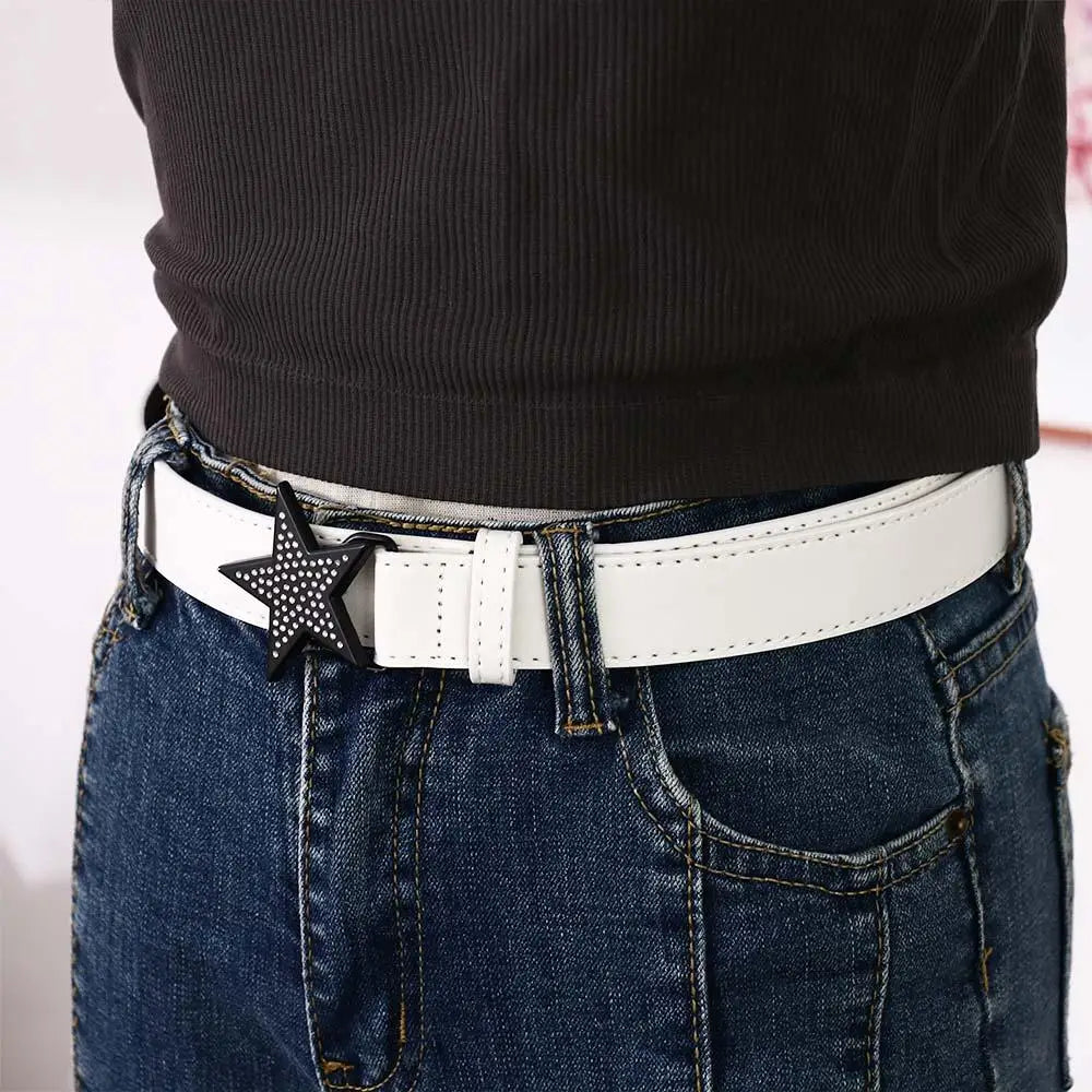 Accessories Alloy Width Waist Belt PU Leather Retro Women Waist Belt Adjustable Waistband Corset Belt Star Buckle Belt