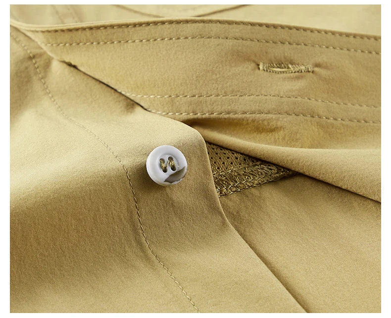 Men's Long Sleeved Shirt Comfortable Breathable Elastic Fashionable Versatile Workwear Shirt Outdoor Hiking and Commuting Shirt