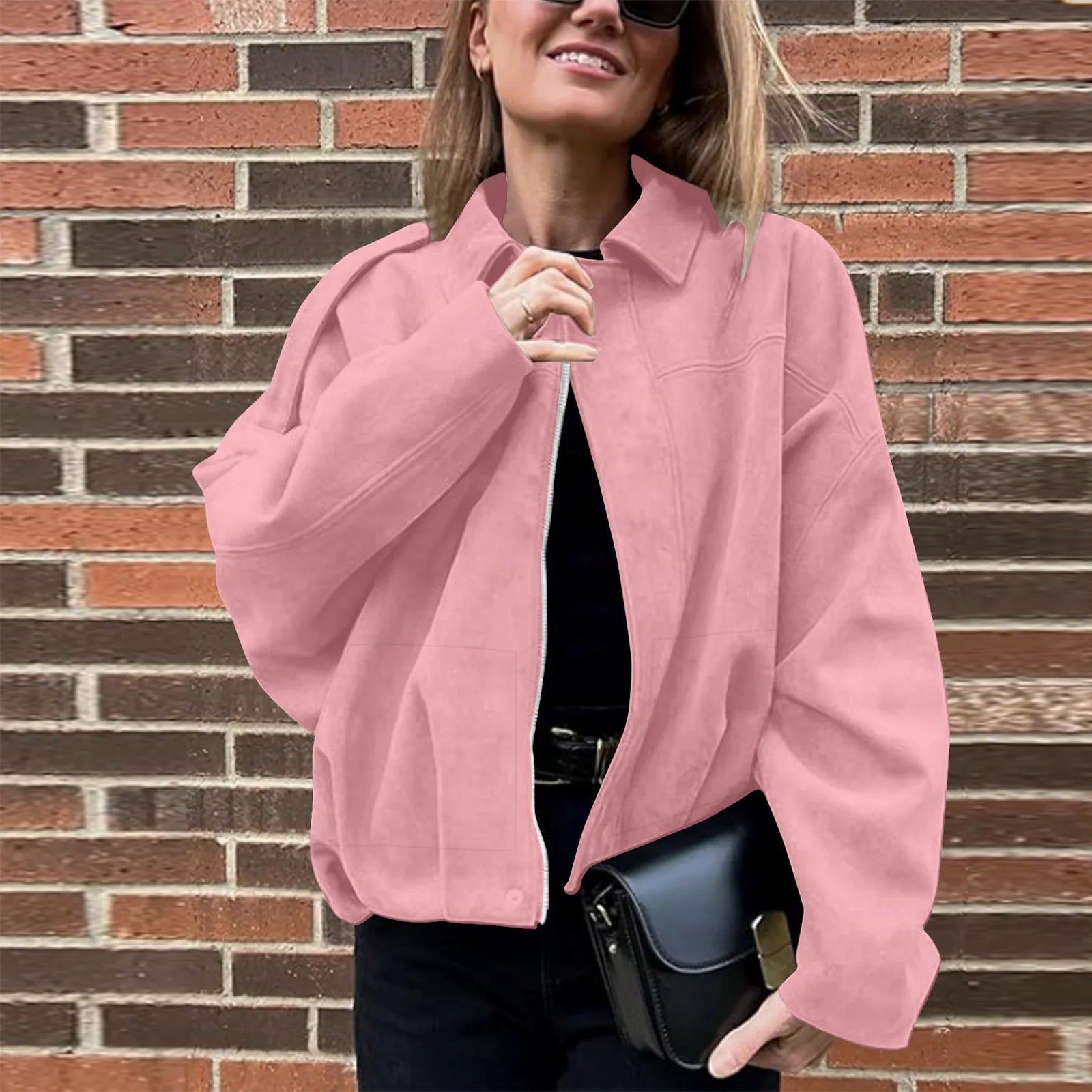 Women's Jackets Coat Fashion Turn-down Collar Long Sleeve Loose Coats Vintage Female Outerwear Chic Street Youth Jackets Tops