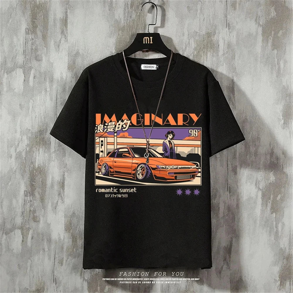 Anime Men's T-Shirt Retro Street Short Sleeved T Shirt For Men Casual 3d Print Summer Top Breathable Loose Men's Clothing