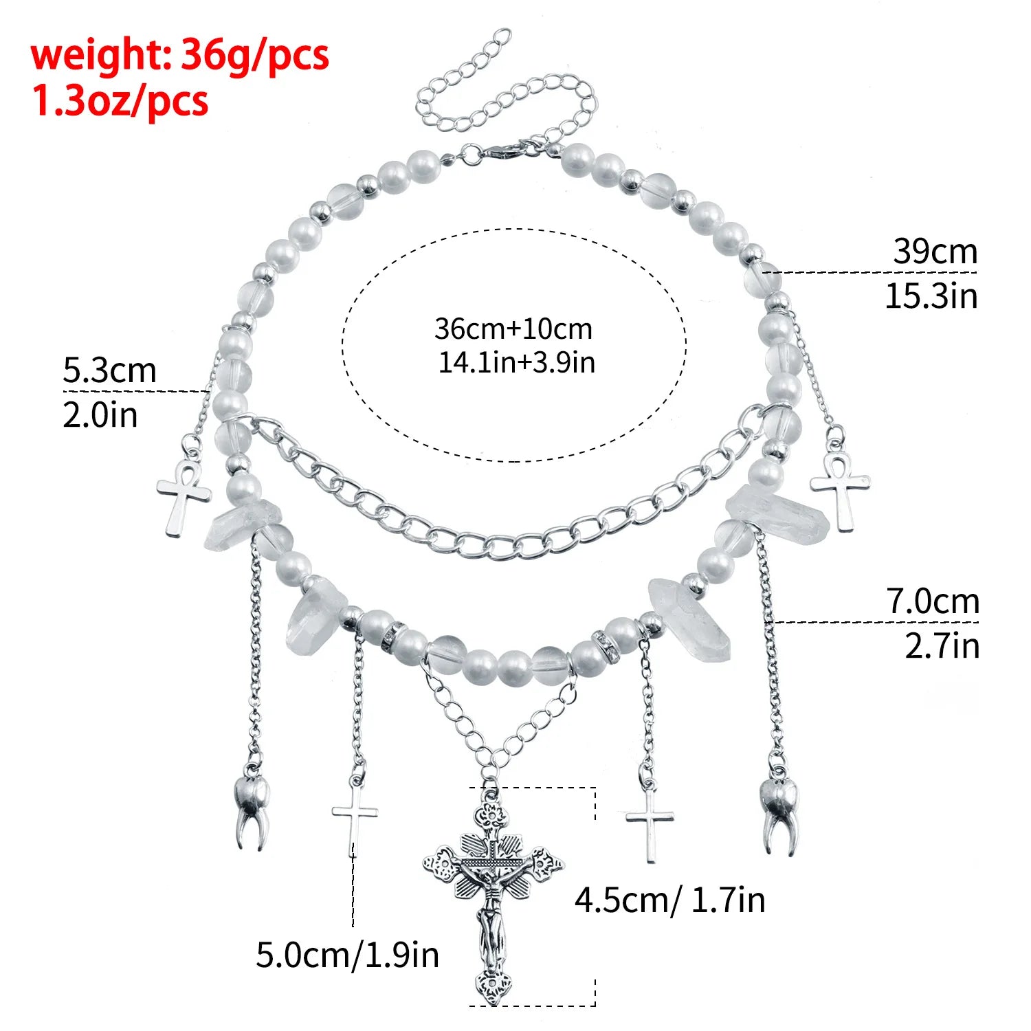 Vintage Jewellery Pearl Cross Necklace Y2k Collar Necklaces Pendant Chain Neck Choker for Girls Women Naszyjnik Collares