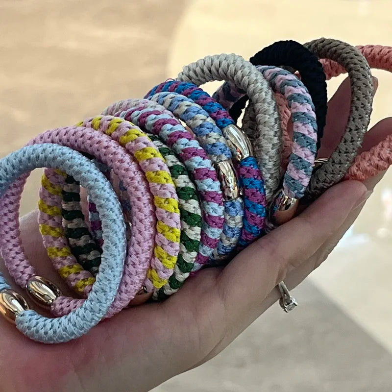 2022 fashion Simple thick hair rubber bands for Women Elastic Hair Tie Gum Girl Ponytail Hairbands Scrunchies kknekki Accessorie