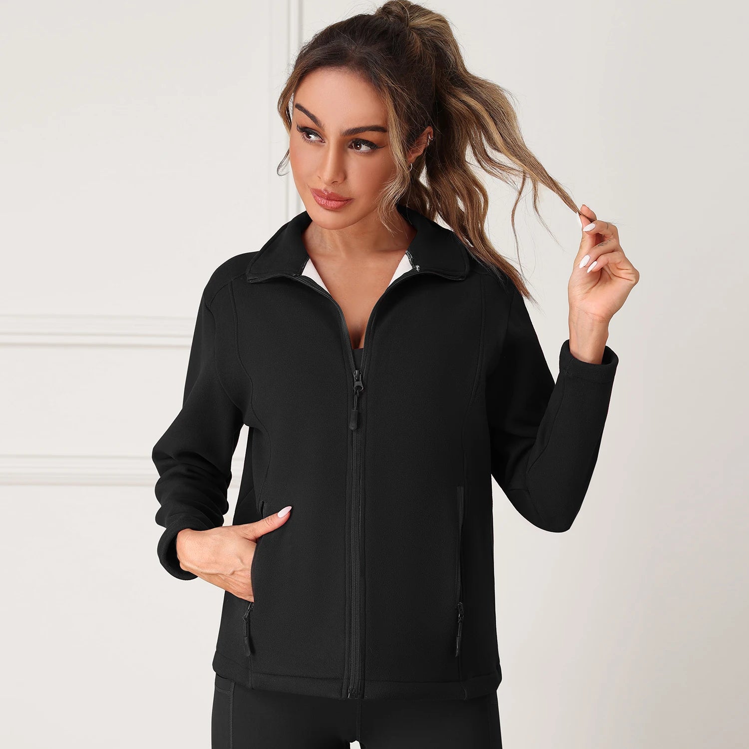 Women Sport Jacket Long Sleeve Shirt Workout Coat Gym Training Clothing Yoga Sportswear