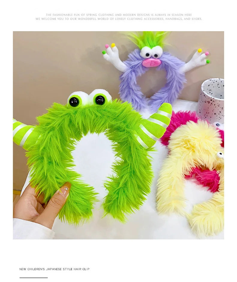 Winter Funny Ugly Doll Hairbands Cute Children Kids Headband Girl Dopamine Cartoon Plush Hairband Hair Accessories
