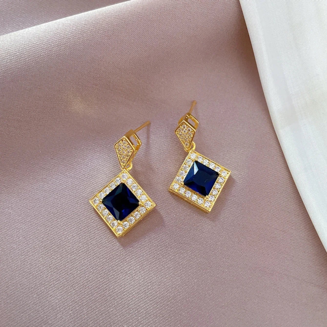 Exquisite Geometry Square Jewelry Set, Modernist Necklace & Earrings, Bridal Accessory Gift for Her, Romantic Anniversary Gift