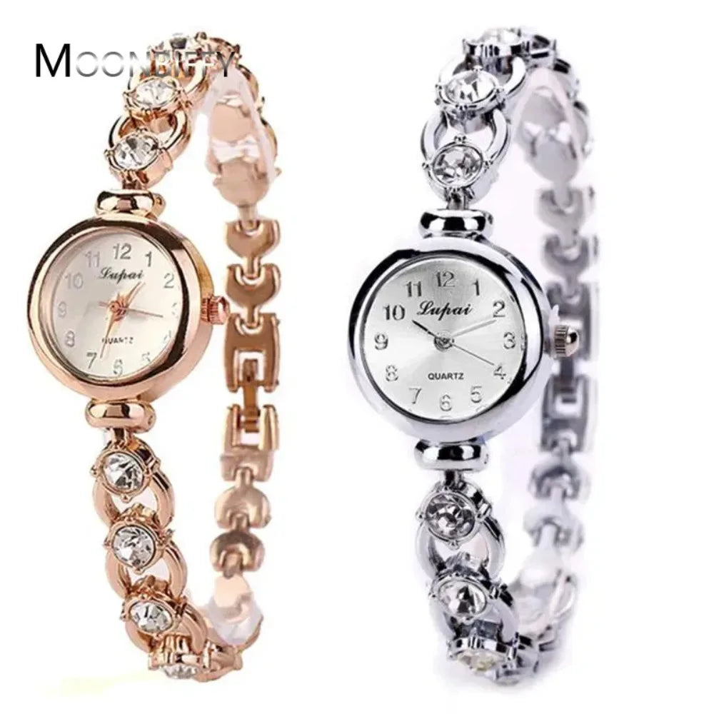 Women Watches 2025 Luxury Brands Stainless Steel Crystal Bracelet Wrist Watch Fashion Ladies Dress Reloj Mujer Montre Femme