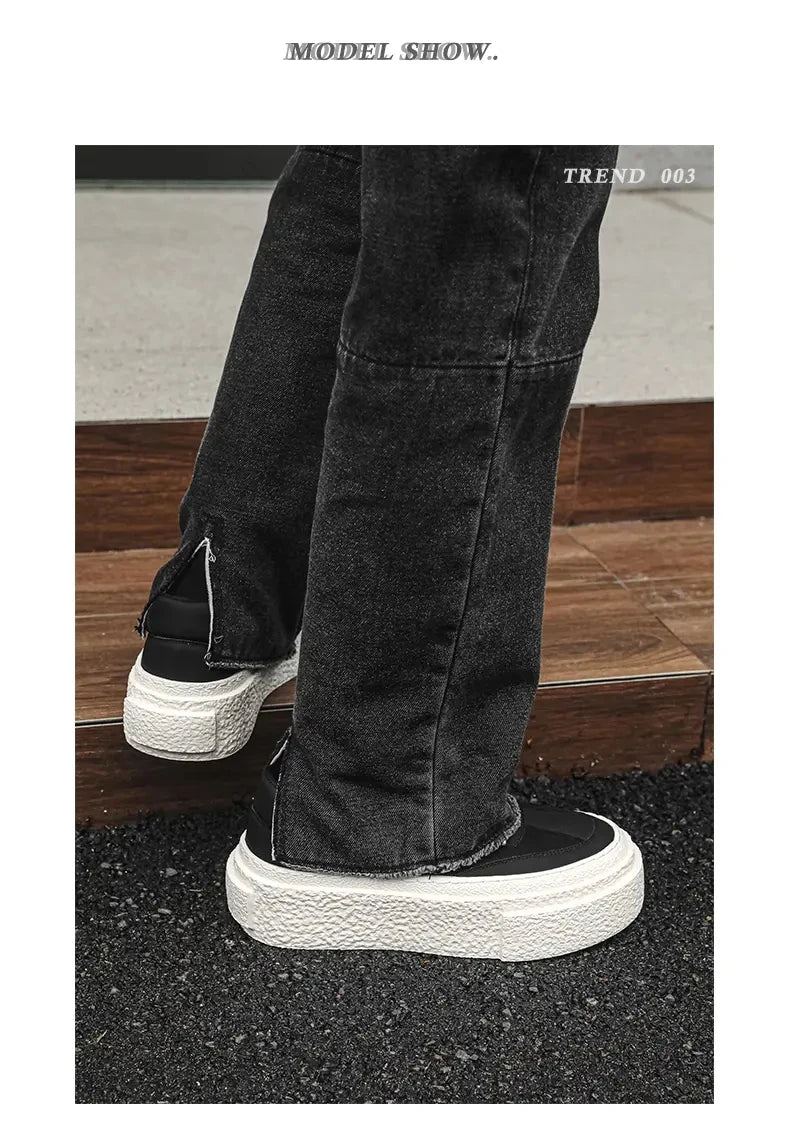 Men Fashionable Casual Sports Shoes Black White Thick-soled Lightweight Comfortable Outdoor White Sneakers Men Size 38-46