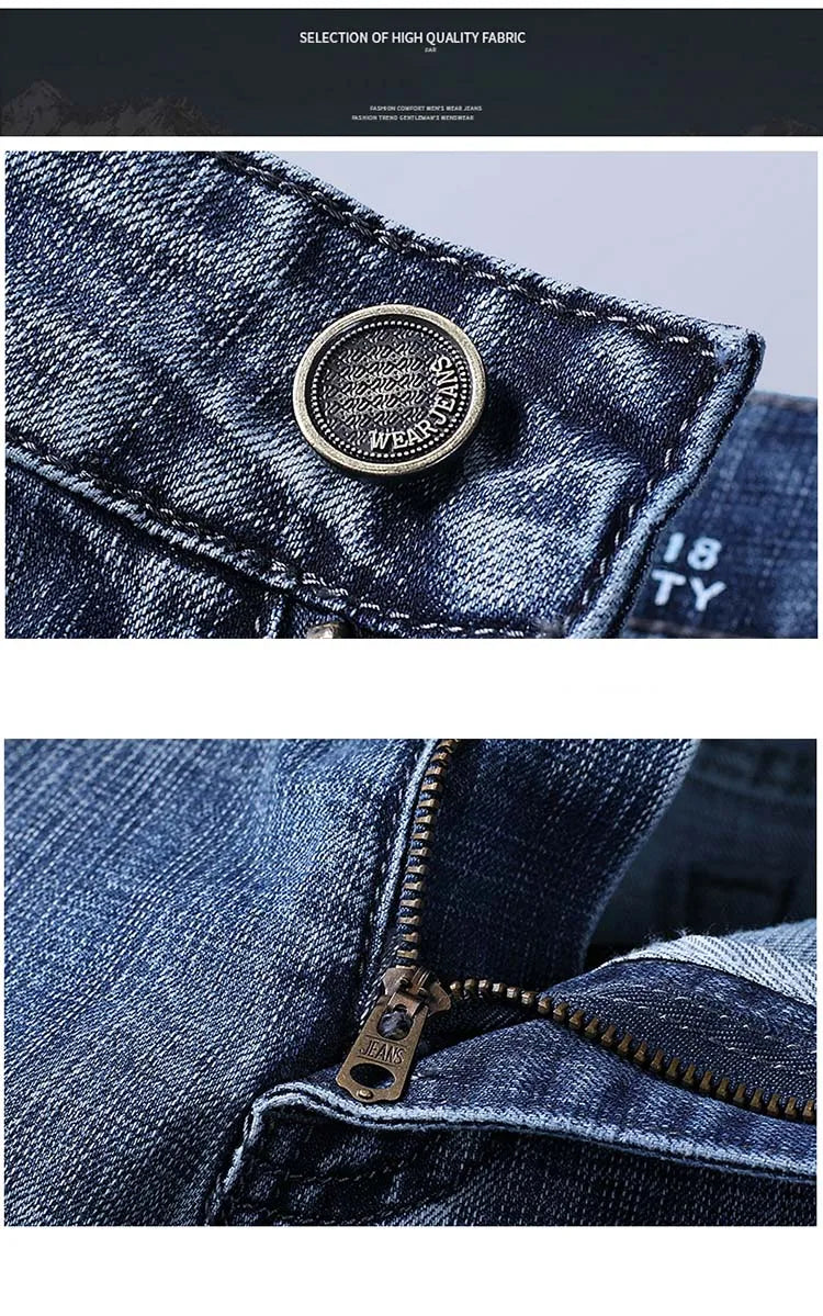 Men's Jeans Fashion Straight Denim Pants Male Classic Casual Jeans Male Plus Size Denim Trousers Ripped Jeans 28-40 Clothing