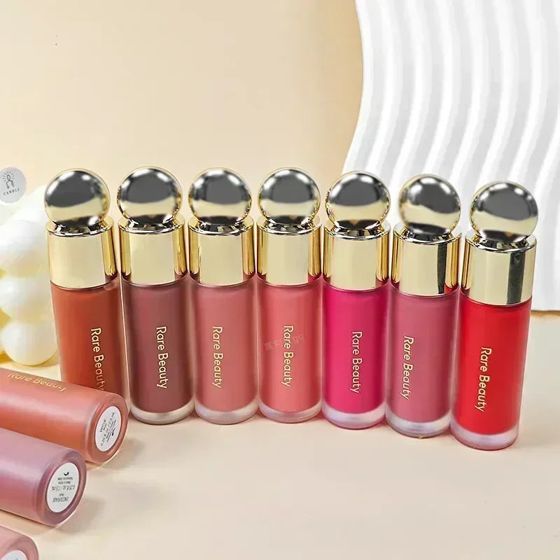 Hot Fashion Rare Beauty Setting Powder with Mirror Liquid Blush Moisturizing Dual-use Waterproof Lip Glaze Rouge Smooth Makeup