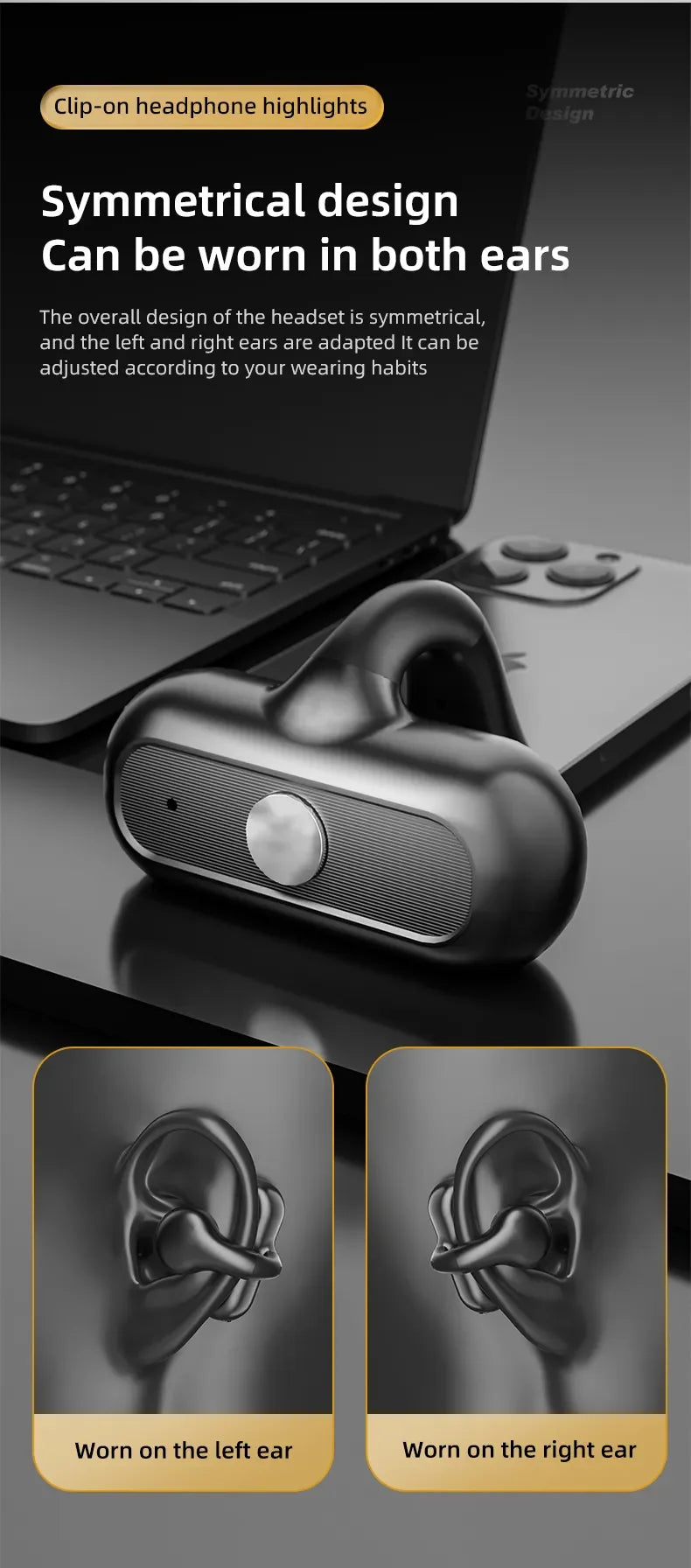 2023 New Wireless Audio Headphones, TWS Microphone, Invisible, Sports, Mini, Stereo, Mono, Ear Hanger, Music, Only One Headset
