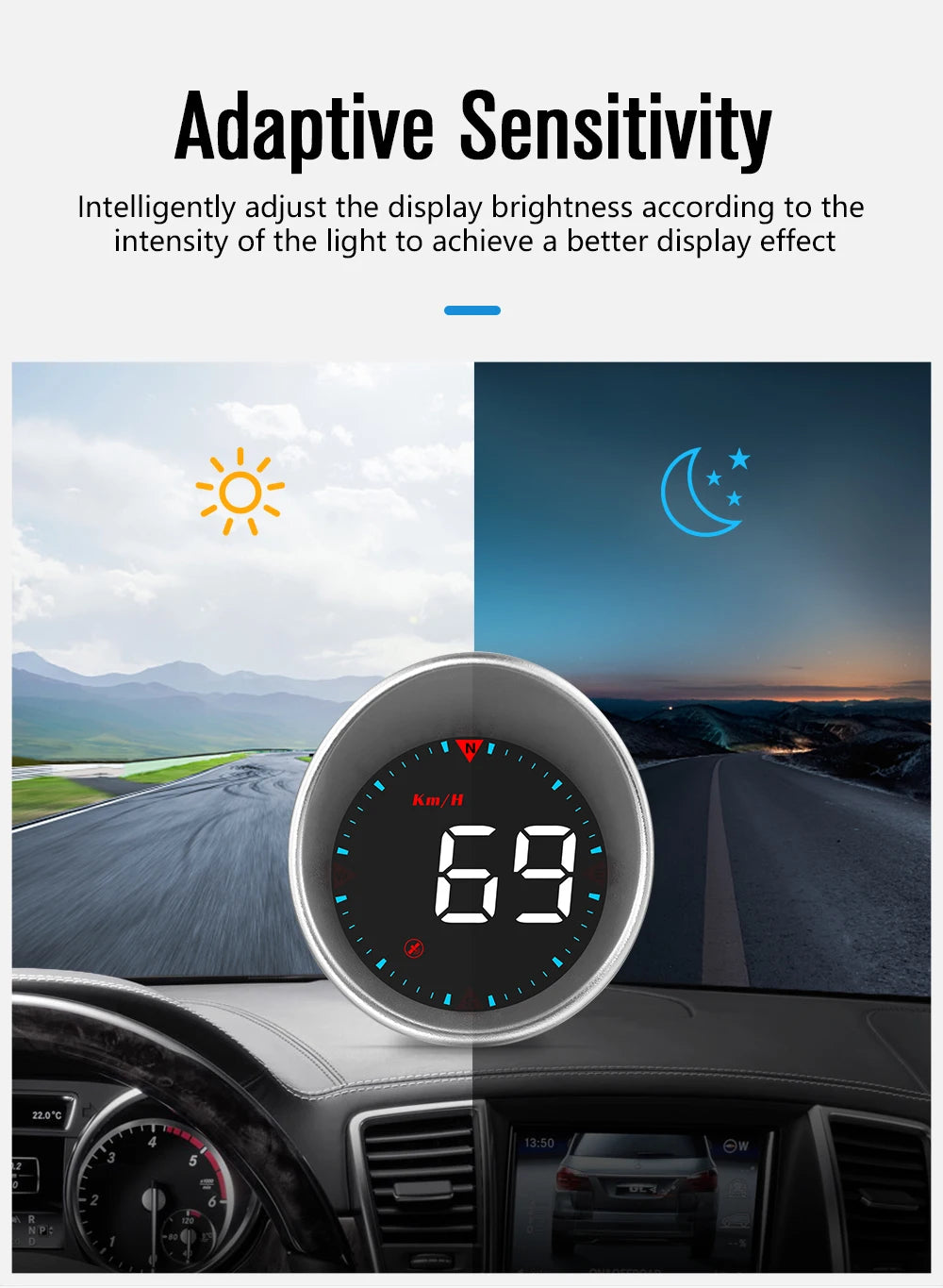 G5 GPS Car Head Up Display Auto Hud Smart System Tachometer Digital Speed Mileage Meter For All Car Universal Compass Projector