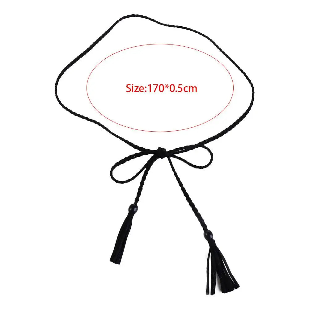 Dress Waistbands Accessories Bohemian DIY Wooden Bead Women Waist Chain Braided Tassel Belt Ethnic Style Belts Waist Rope