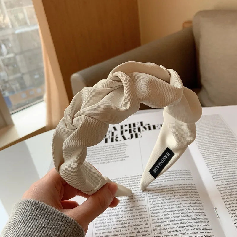 2023 New Fashion Women Girls Hair Accessories Wide Side Classic Hairband Solid Color Casual Headband Adult Headdress