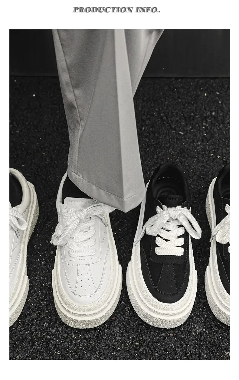 Men Fashionable Casual Sports Shoes Black White Thick-soled Lightweight Comfortable Outdoor White Sneakers Men Size 38-46