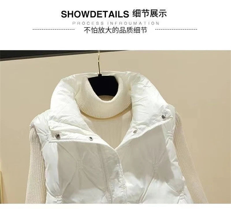 Winter Sleeveless Jacket Female Down Vest 2024 New Duck Down Puffer Waistcoat Ultra Light Winderproof Outwear Women Gilet