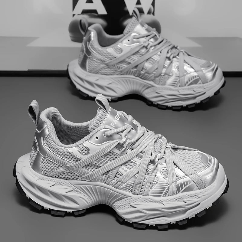 Men's Shoes Fashion White Sneakers For Men Lace up Skateboard Board Shoe Thick Sole Versatile Vulcanized Shoes Zapatillas Hombre