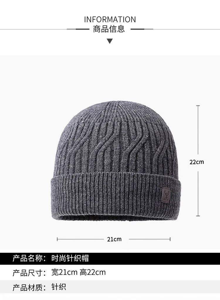 Winter Beanie for Men Women, Fleece Lined Beanie Soft Warm Knit Hat Ski Stocking Cuffed Cap