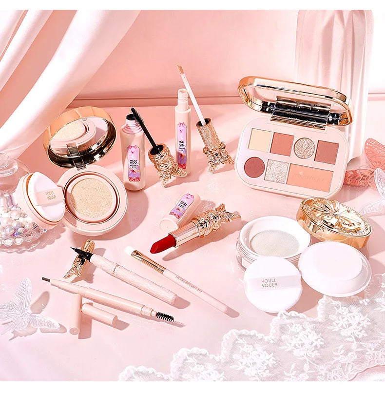 Make Up Sets Cosmetics Full Set Makeup Kit Lipstick Eyeshadow Eyebrow Pen Air Cushion BB Cream Mascara 9 Pcs Makeup Gift Box