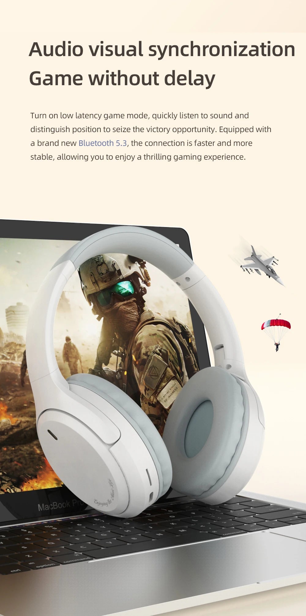 Headset Over-Ear Hood Wireless Bluetooth Earphones 5.3 Gaming Sports Earphone bluetooth Music Headphone High Fidelity Foldable
