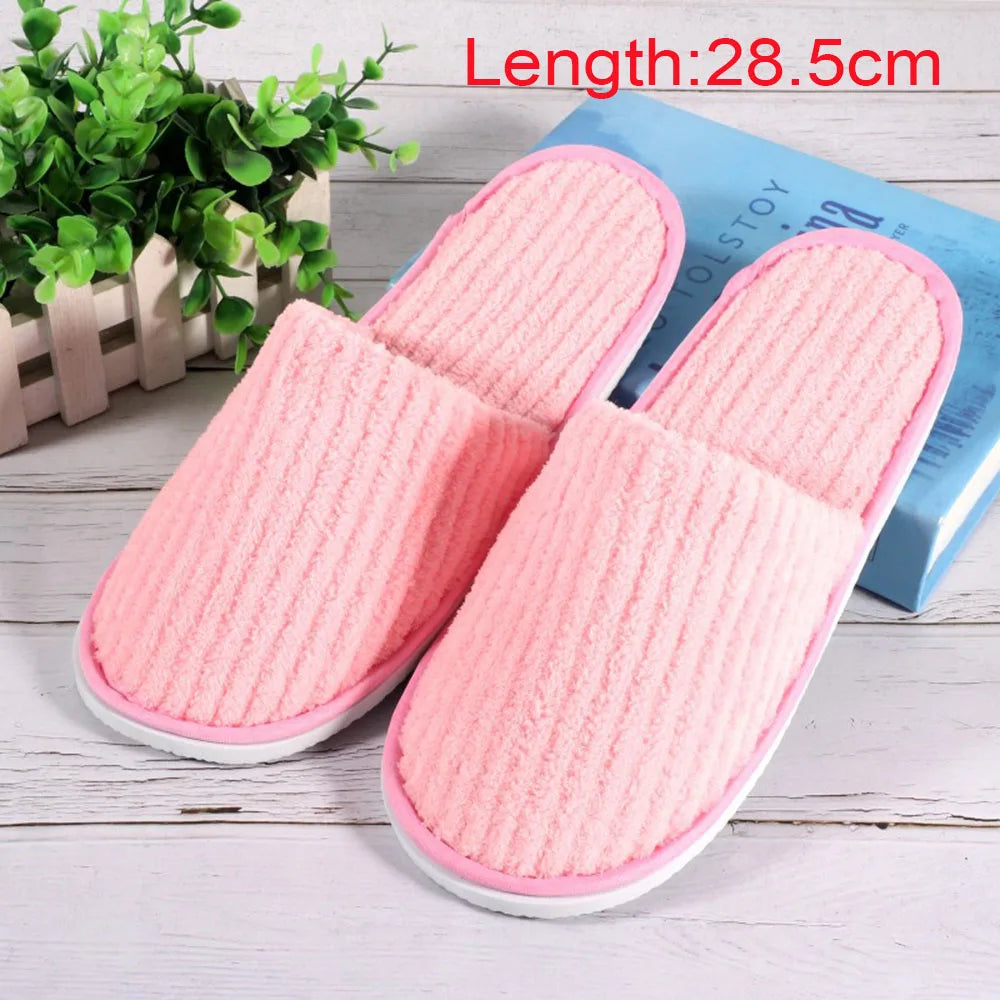 Women Indoor Slippers warm furry Home Slipper Winter Home shoes Women Men House Flat Closed Toe Slides for Bedroom Flip Flops
