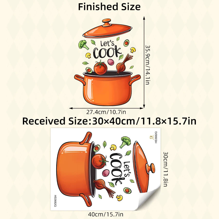 Cartoon Kitchen Wall Stickers Cooking Art For Home Decor Removable Self-Adhesive Vinyl Stickers Wall Decals