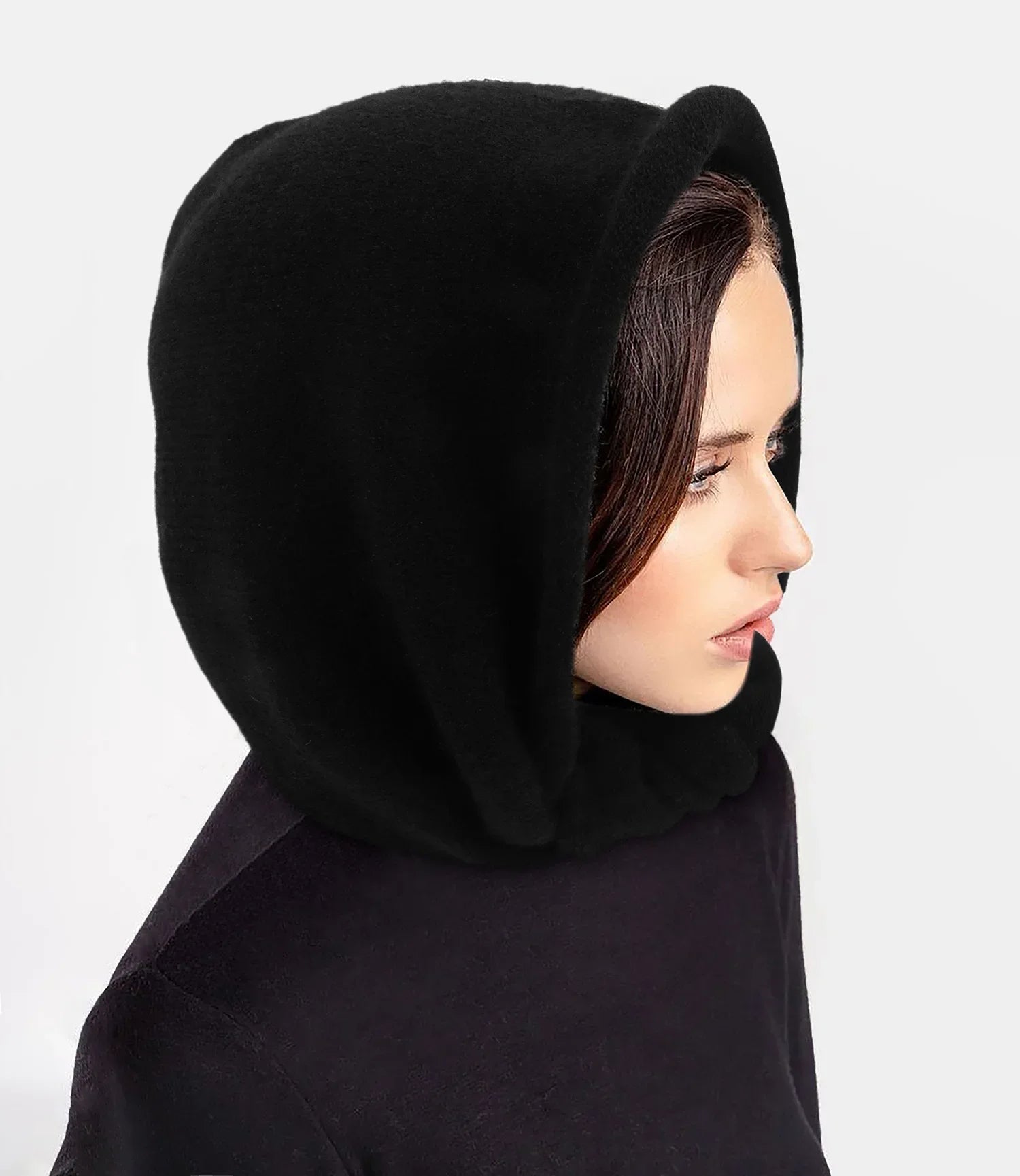 New Winter Balaclava Hat Scarf Combo Women's Fashion Knitted Cap Wrap-around Cashmere Skullies & Beanies