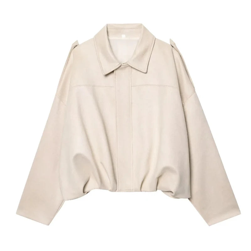 Women's Jackets Long Sleeve Women's Bomber Jacket Women's Cropped Jackets Pleats Street Wear Zip Up Jacket Outdoor Short Coats