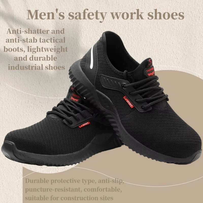 Men's Steel Safety Work Shoes Durable and Stylish Protective Steel Boots for Heavy Duty Comfortable Construction Factory