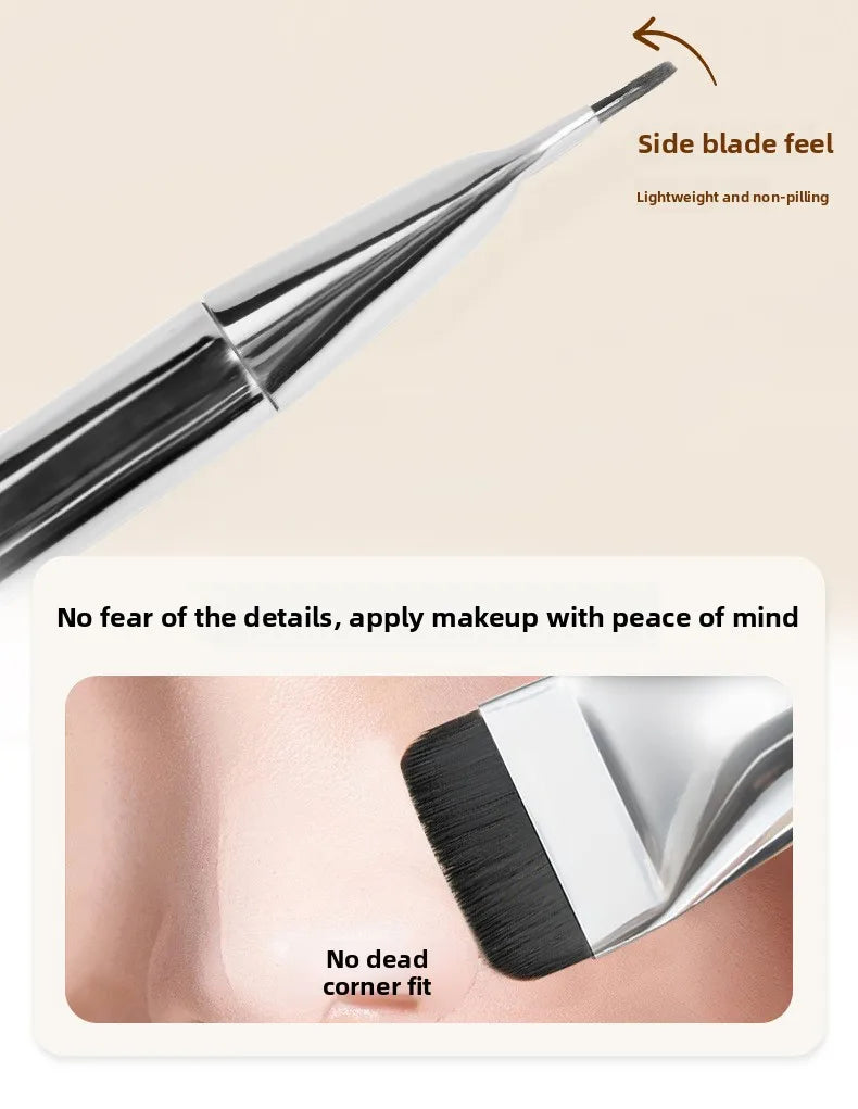 Ultra Thin Foundation Brush Makeup Mixing Palette with Spatula Flat Face Contour Brush Cosmetic Puff Blender Beauty Makeup Tools