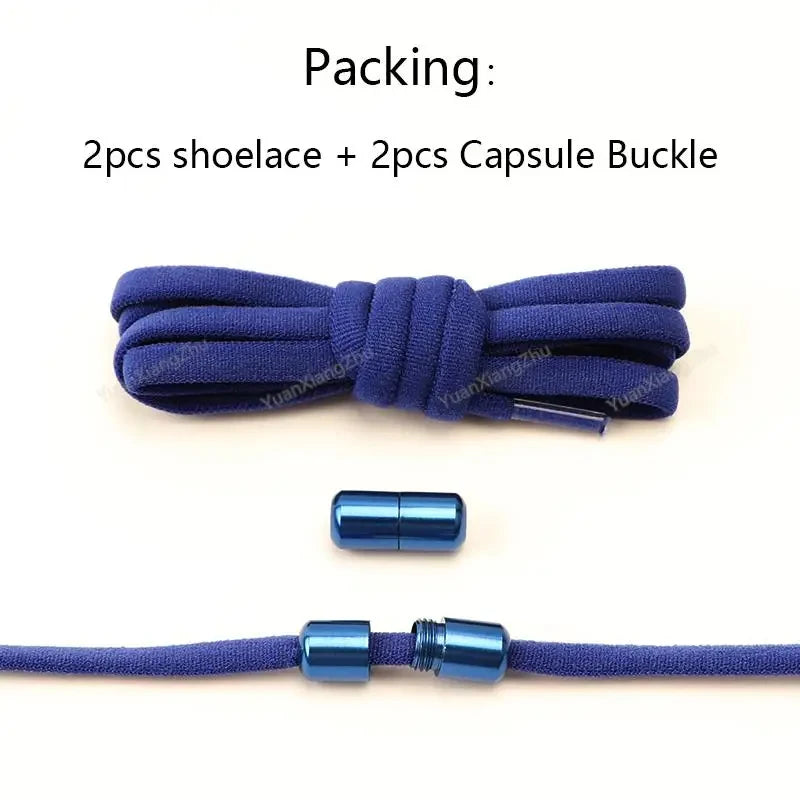 No Tie Shoelaces Semicircle Elastic Shoe Laces For Kids and Adult Sneakers Shoelace Quick Lazy Metal Lock Laces Shoe Strings