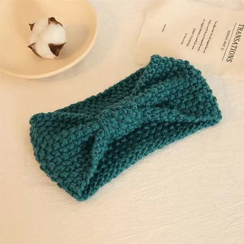 Winter Warm Knit Headbands For Women Knotted Crochet Elastic Hair Band Bandanas Handmade Turban Headwear Hair Accessories