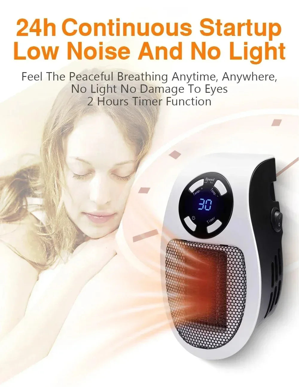 EU/US 500W Mini Heater for Home Small Bathroom Heating Fans Wall Mounted PTC Ceramic with Remote Control Household