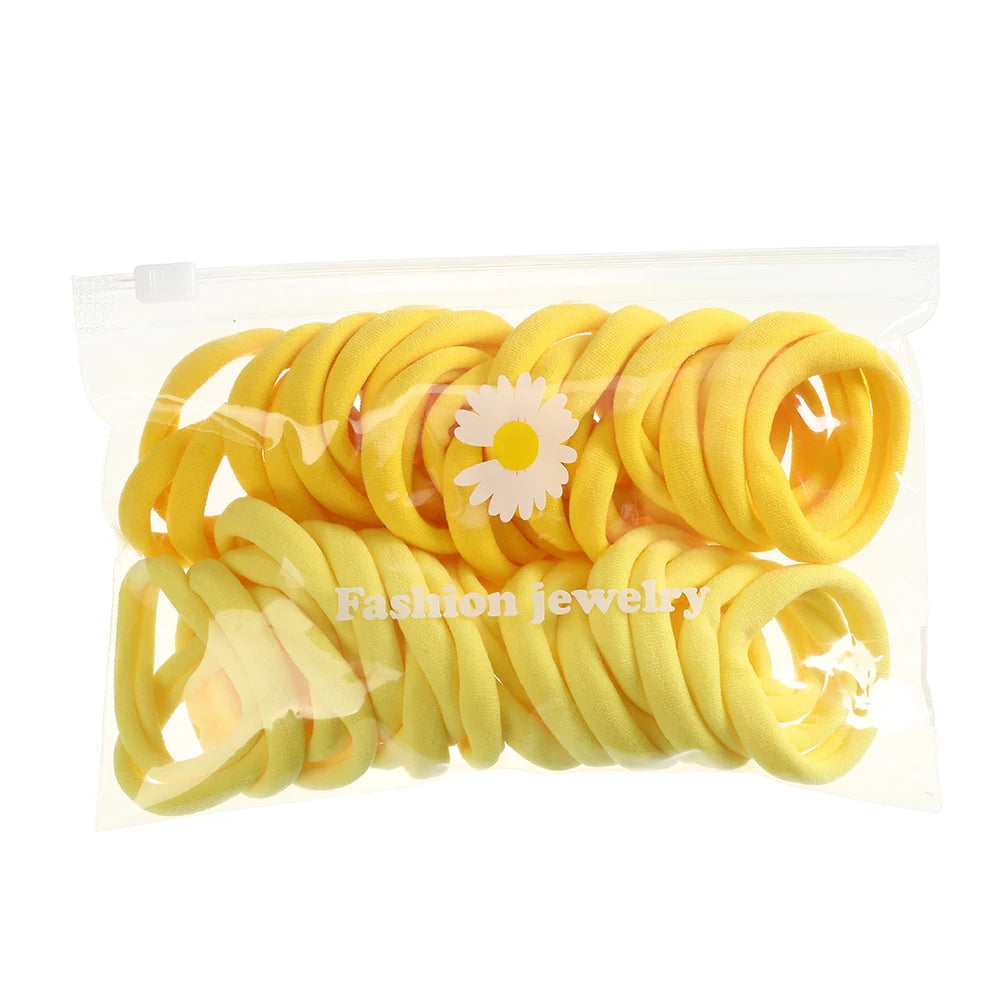 AWAYTR 50PCS/Set Girls Hair Band Hairbands Hair Accessories For Woman Kids Ponytail Holder Elastic Scrunchies Rubber Bands
