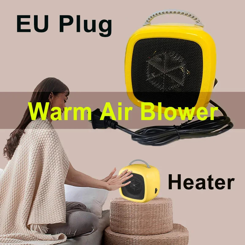 Mini Desktop Fan Heater Button Switch With Handle Household Small Heater Winter Heating Warmer Power Office Dedicated Heater