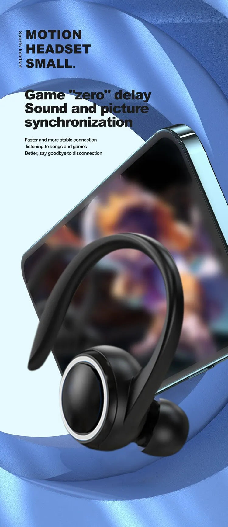 Wireless Bluetooth Earphones Sports Running Headset Wireless Single Ear Headphone TWS HiFi Stereo Noise Reduction Music Headset