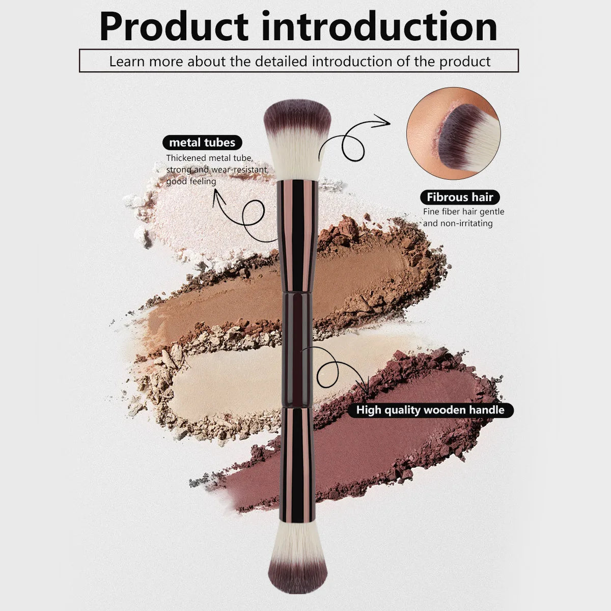 Makeup Brushes Powder Foundation Concealer  Eye Shadow Eyebrow Eyeliner Sculpting Brush Aluminum Handle