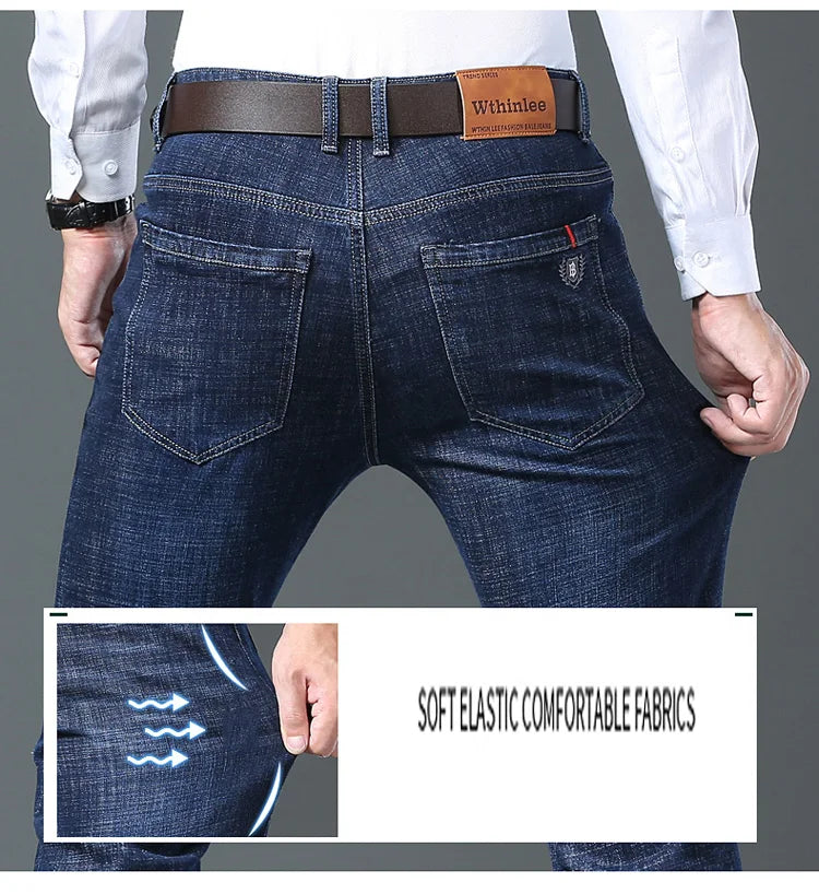 Men's Jeans Fashion Straight Denim Pants Male Classic Casual Jeans Male Plus Size Denim Trousers Ripped Jeans 28-40 Clothing