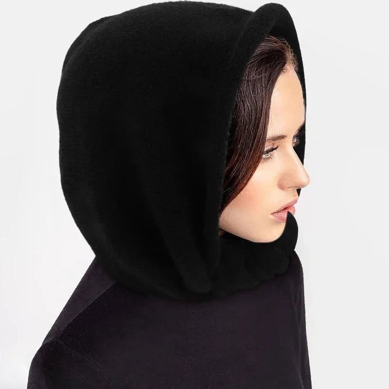New Winter Balaclava Hat Scarf Combo Women's Fashion Knitted Cap Wrap-around Cashmere Skullies & Beanies